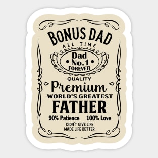 Bonus Dad | No.1 Dad | best dad ever | Father's Day Gift | Dad Birthday Gift Sticker